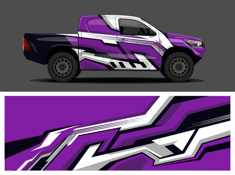 Purple Camo Truck Side View