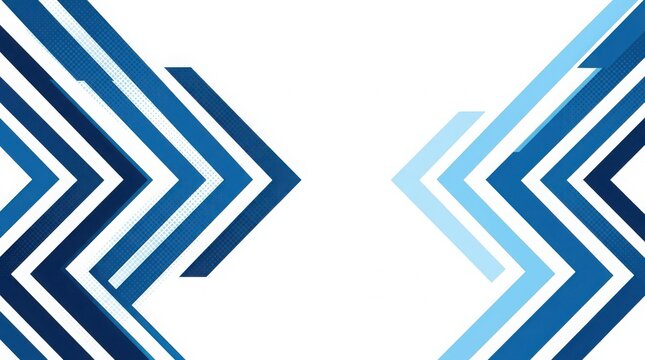Abstract blue chevron arrows pointing inward for modern business design