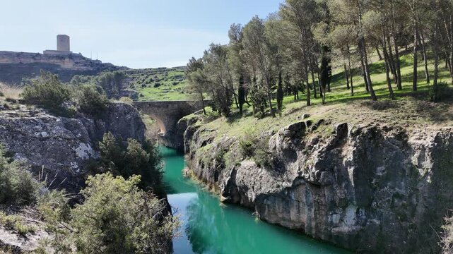 Scenic sight in Alarcon, beautiful village in the province of Cuenca, in the Castilla La Mancha region of Spain.