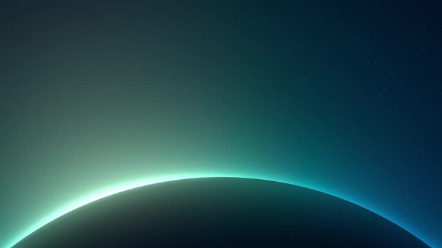 Glowing blue planet horizon light seamless loop