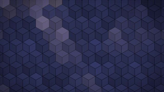 Isometric cubes pattern dark blue seamless loop