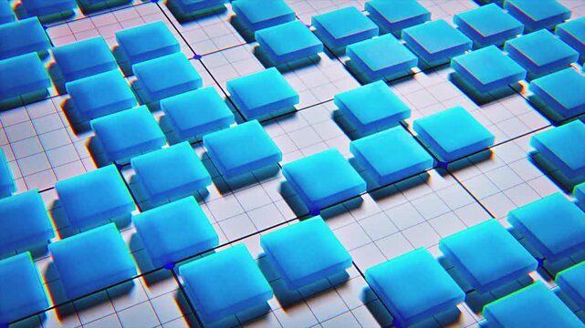 Cubes Grid Abstract. Computer generated 3d render