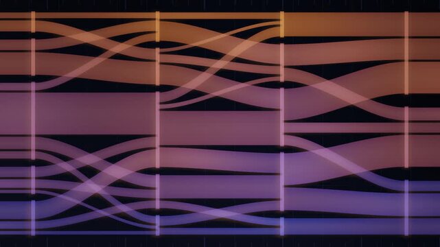 Abstract Sankey Diagram Ribbons Branching Between Layered Nodes Data Flow Visualization Seamless Loop in deep indigo tones