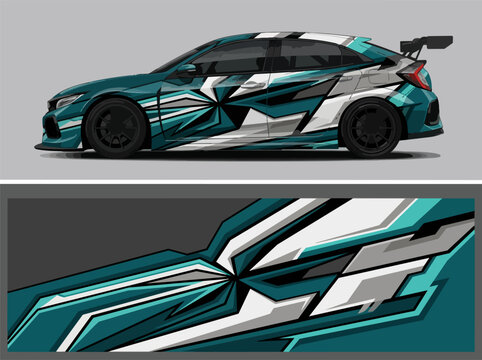 Speed Racing Car Geometric Design