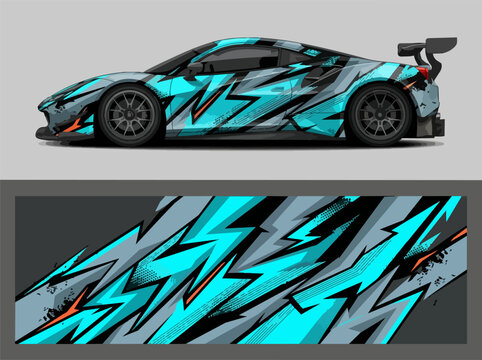Stylish Racing Car Cyber Pattern Design