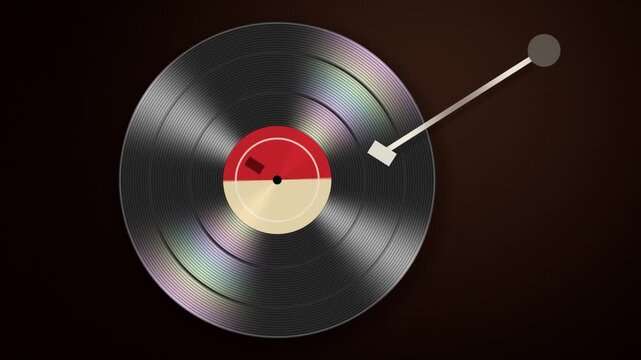 Vinyl record spinning on turntable seamless loop