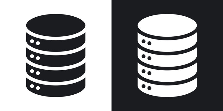 Database icon flat outline in black