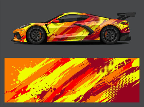 Vibrant Racing Car Abstract Artwork