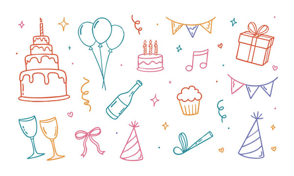 Hand Drawn Party Decoration Doodle Collection