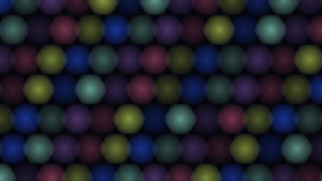 Multicolored blurred lights form a repetitive dark background pattern