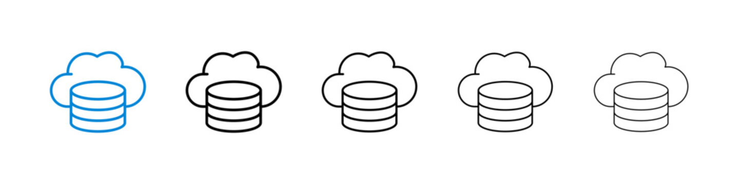 Cloud server icon flat outline in black