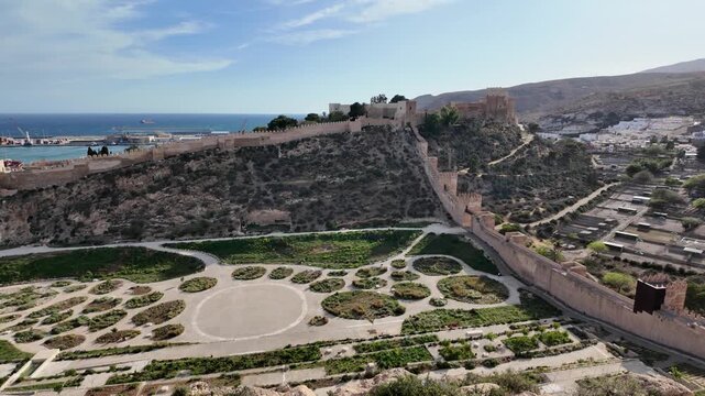 Scenic sight in the marvelous Alcazaba of Almeria, Andalusia, Spain.