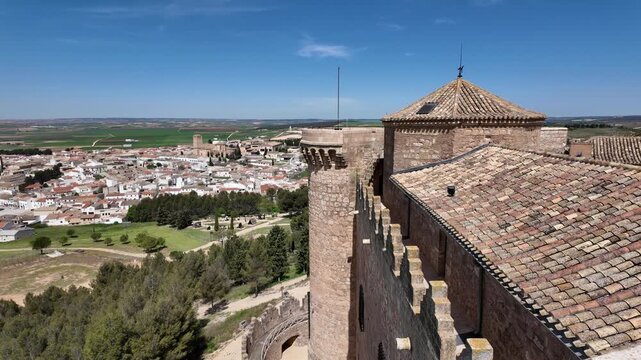 The majestic Belmonte Castle, in the Province of Cuenca, Castilla la Mancha, Spain.