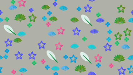Stylized floral and leaf motif pattern © Lucca