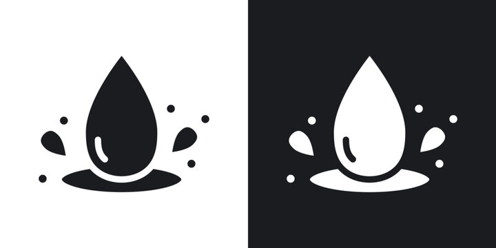 Essentials oil drop icon flat outline in black