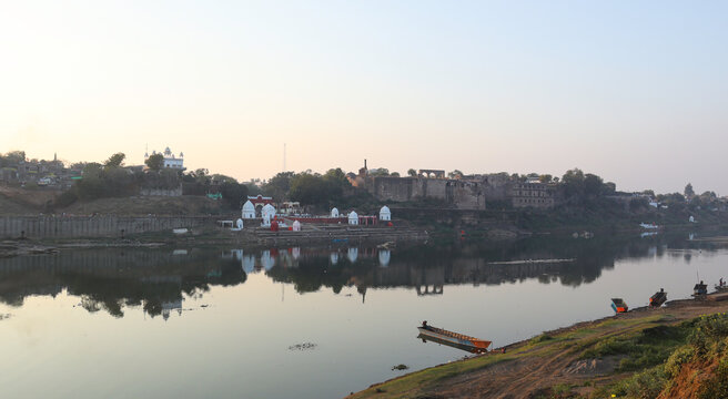 Beautiful Tapi River View Back of Shahi Fort of Burjanpur, Madhya Pradesh, India. 
