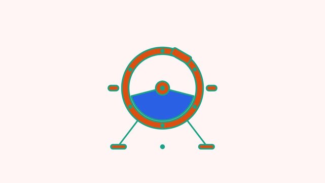 Seamless 4K looping animation of a flat compost drum icon turning compost, centred on a clean light background with plenty of copy space. Bold outlined vector shapes in fresh green and smooth repeatin