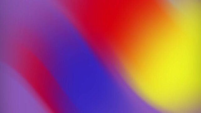 Bright purple blue red yellow color gradient smooth soft blurry light background.