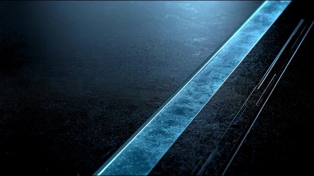 Abstract cyan diagonal light lines on a dark textured background, minimalist style, symbolizing digital motion and technology