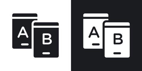 A B testing icon flat outline in black © Vince