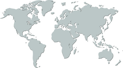 Obraz premium World map silhouette, half globe blue planet earth featuring Africa Asia America Europe and Australia for geography business travel and global navigation
