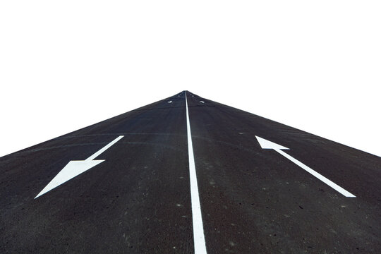  Carretera de asfalto con l&iacute;neas blancas de transparencia PNG. Carretera de asfalto negro con marcas viales aisladas sobre fondo PNG transparente para el dise&ntilde;o del transporte.