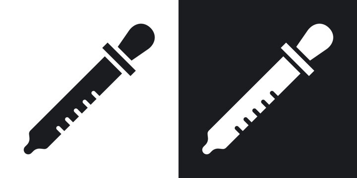 Eye dropper icon flat outline in black