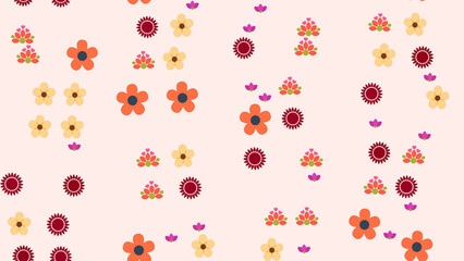 Stylized flowers pattern on light pink background © tanjusa