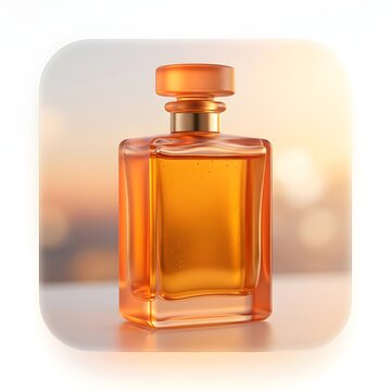 Amber perfume bottle with gold cap