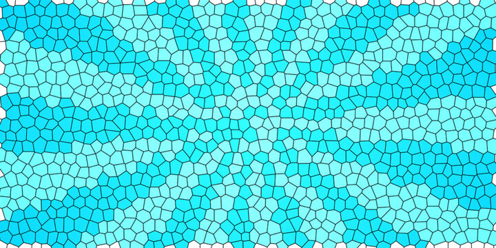 Abstract turquoise mosaic texture with irregular polygon cells and organic cracked pattern, bright aqua geometric background for modern wallpaper, textile, surface design, digital art and decorative.