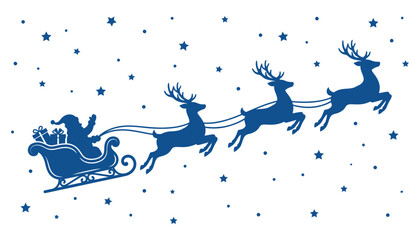 Santa claus and his reindeer soaring through a snowy winter sky on christmas eve © MD.Khalad Hasan