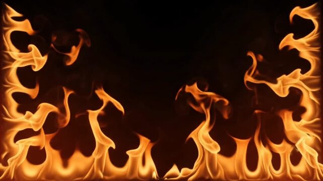 Realistic Orange Fire Glow Cinematic Background
