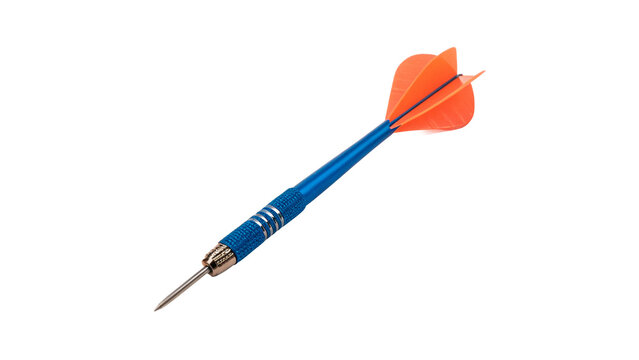 Single classic professional dart arrow sharp tip isolated on transparent background