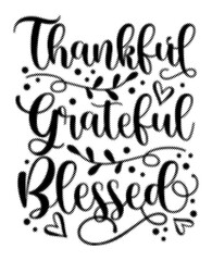 Thankful grateful blessed typography design with halftone dot texture effect transparent background © AbstractZone