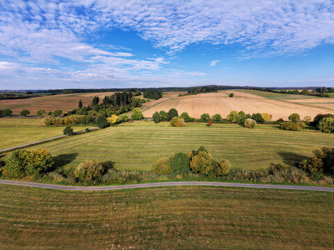 Harvested Fields and Country Road in Early Autumn, Hesse