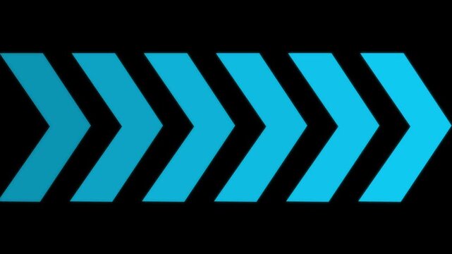 Dynamic blue chevron arrow pattern moving forward, seamless loop motion background