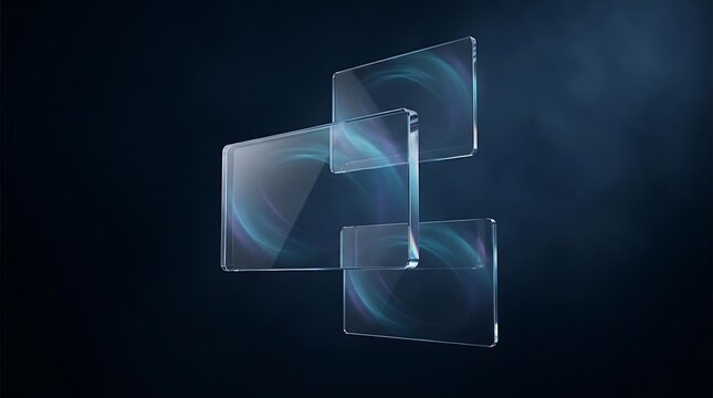 Abstract metallic structure with blue lighting against a dark textured background