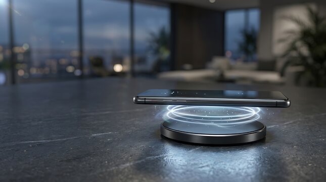 Stainless steel pot sits on a polished floor in a modern kitchen