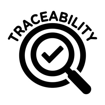 Traceability Concept Icon with Magnifying Glass and Check Mark Symbol