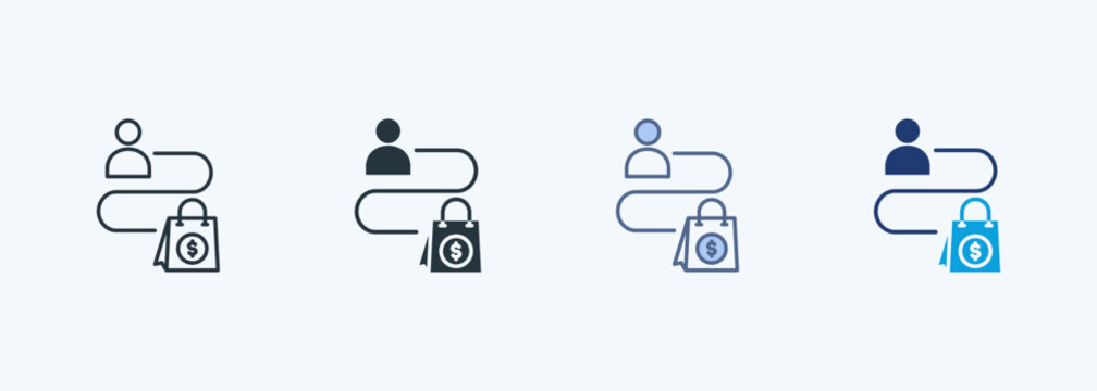 Customer Journey Multiple Style Icon Vector Illustration