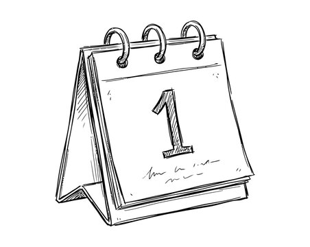 Open calendar page displaying the number one with a focus on planning and new beginnings calendar illustration calendar vector calendar year start illustration planning design