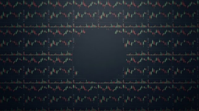 Abstract Background Pattern with Financial Candlestick Charts and Graphs
