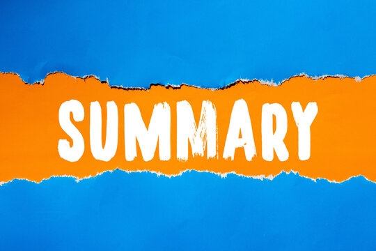 Summary word text concept photo