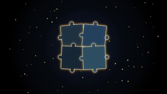 Abstract corporate puzzle pieces connecting together in a seamless
