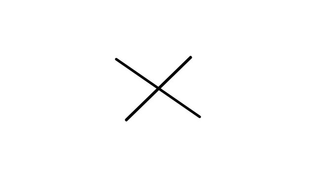 Minimalist black cross mark icon showing wrong sign on a white background