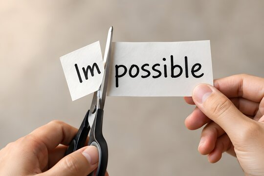Cutting the word impossible to make it possible