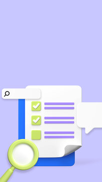 SEO checklist 3D iPhone wallpaper, purple background