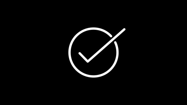 animation green check mark that symbolizes approval or success and animation