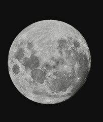 Detailed full moon with craters on a black sky © World Simple