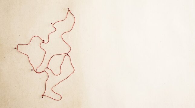 Red String and Pins Connection Concept Background